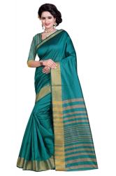 GREEN BEIGE COTTON DESIGNER SAREE