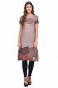 GREY PRINTED DIGITAL COTTON STITCHED KURTI