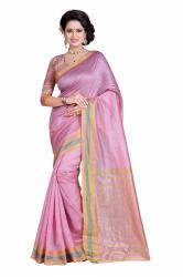LIGHT PURPLE BEIGE COTTON DESIGNER SAREE