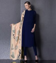 NAVY BLUE PLAIN COTTON DRESS MATERIAL