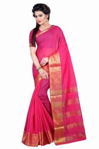 PINK BEIGE SOFTY COTTON DESIGNER SAREE