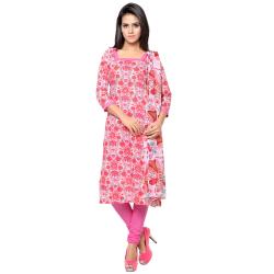 PINK MULTI PRINTED COTTON DRESS MATEIRIAL