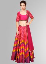 PRINTED SEQUENCE WORK BANGLORI SILK LEHENGHA CHOLI