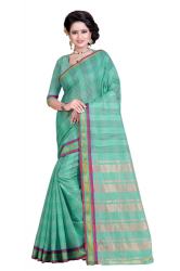 SKY COTTON DESIGNER SAREE