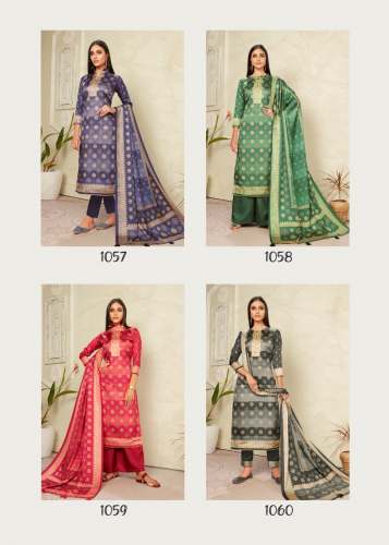 Tussar Silk Jacquard Style Digital Print Suit