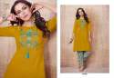 Viscous Rayon Print & Embroidery Work Kurti  thumb 1