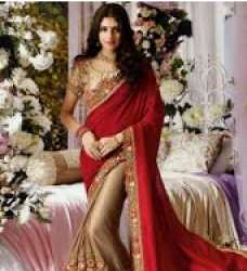 designer red saree