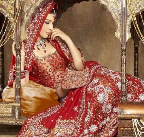 Heavy Red Embroidered Lehenga for Dulhan  by Amitas Boutique