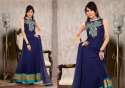 Wedding wear Blur High Neck Anarkali Suit