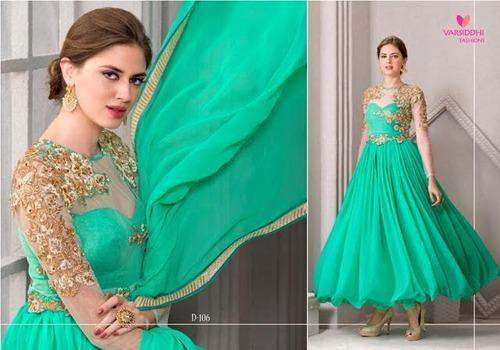 Designer Heavy Neck Work Long Suit  by Preeti Ladies Wear Emporium And Gifts