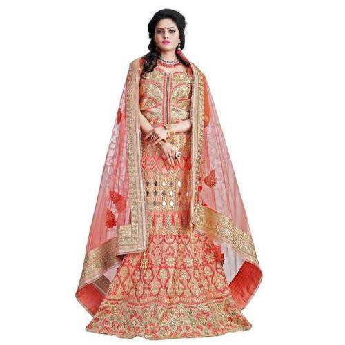 Heavy Embroidered Red Wedding Wear Lehenga 