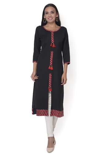 Ritzzy Black Rayon Kurti