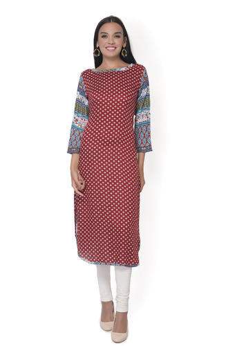 Ritzzy Maroon Rayon Kurti