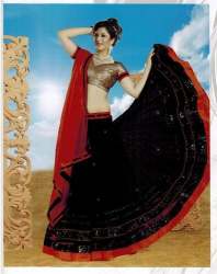 Plain And Work Lehenga Choli