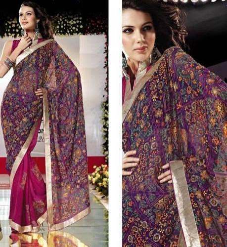 Designer Flower Print Saree for Ladies by Kumawat Saree Shop