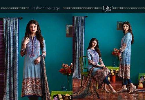 Cotton Suit With Embroidery And Pure Cotton Bottom