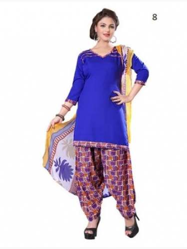 Crepe Unstitched Punjabi Suit For Women by Ethnic Wholesaler
