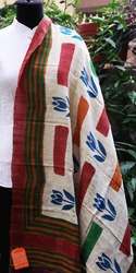 Block Printed Silk Dupatta