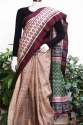 Hand Block Printed Tussar Gicha Silk Saree