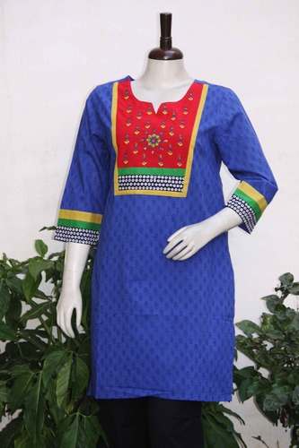 Straight Hand Block Kurti by Jai Texart