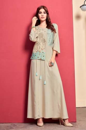 Ladies Embroidered Rayon Kurti by Fashion Era Boutique