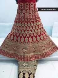 Bridal Maroon Velvet Lehenga