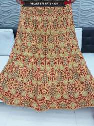 Pure Velvet Hand Work Wedding Lehenga