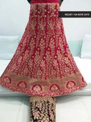 Wedding Wear Bridal Velvet Lehenga