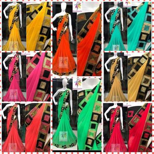 Embroidery Lace Border saree