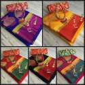 Fancy Cotton Silk saree with necklace