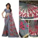 Fancy Embroidery Net Saree thumb 4