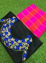 Plain Saree with Ebroidery work Blouse thumb 3