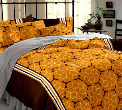 Orange cotton bed sheet