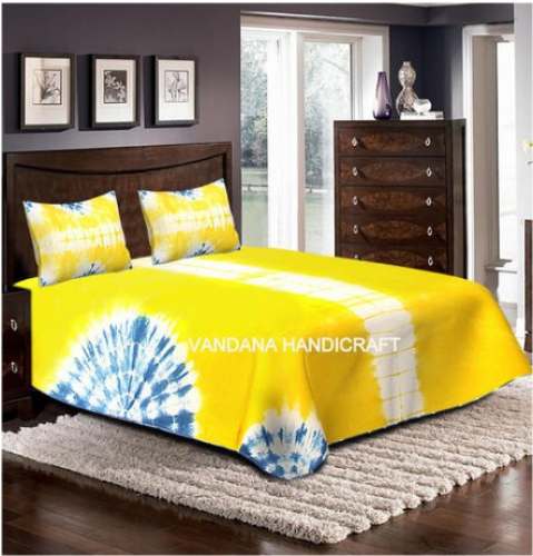 Hand Tie Dye 100% Cotton Double Bedsheet 
