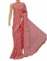 Designer Pink Chikan Saree