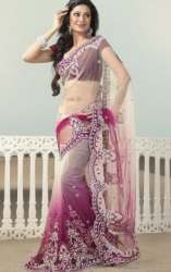 Party Wear Net Embroidered Saree 
