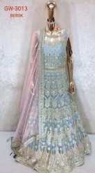 Wedding Wear Semi Stitched Embroidered Gown 