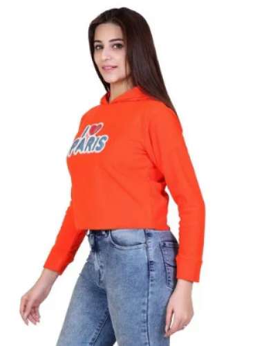 Orange hoodie sales crop top