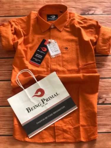 Boys Orange Linen Shirts by Trade India 360 Degrees