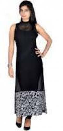 Formal wear Long Black Kurti by J N Traders