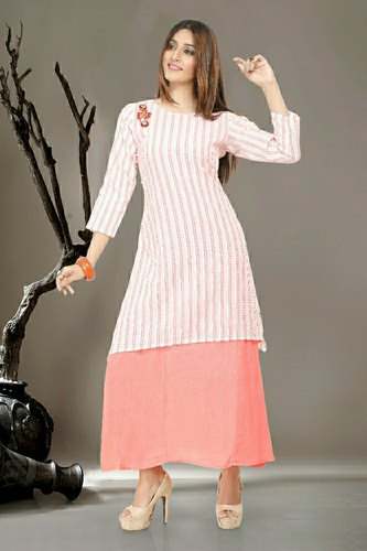 Stylish Ankle Length Double layered Kurti by Ashok Apparels