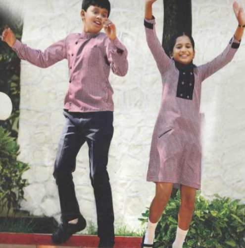 Checkered Cotton School Uniforms by Ashok Dresses