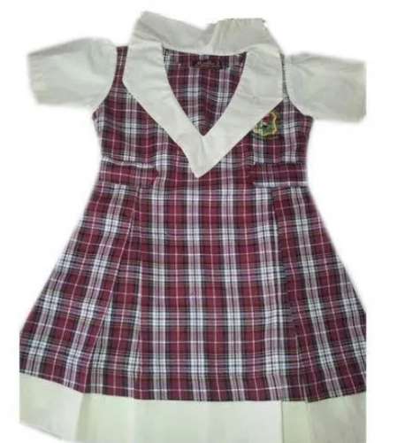 Girls Half Sleeves School Uniform Frock by Ashok Dresses