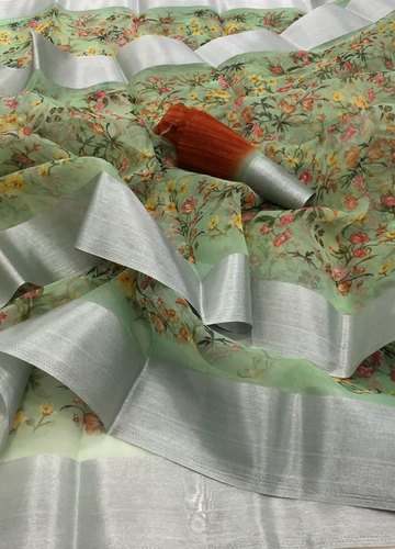 Floral Print Designer Organza Silk Saree  by Perfect Selection