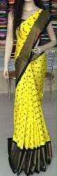 Sunny Yellow and Black Pure Silk Saree 
