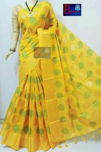 Designer Cotton Tree Design Sarees by Anushka Fashions