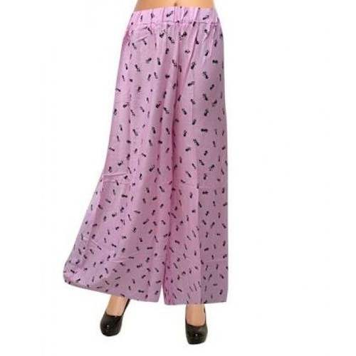 Ladies Pink Printed Palazzo by Creative India Kurti Palace