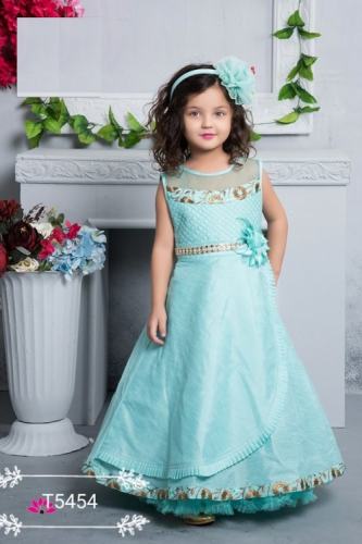 Fancy Flower Party Wear Kids Gown 