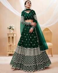 Green Semi - Stitched Nova Lehenga