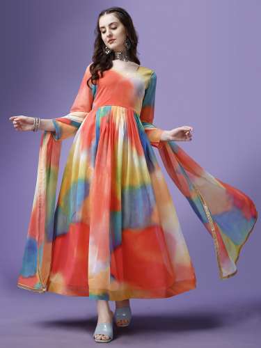 Multicolor Satrangi Gown